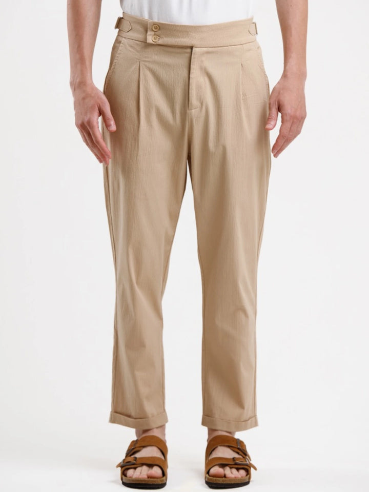 Seersucker Trouser - Khaki