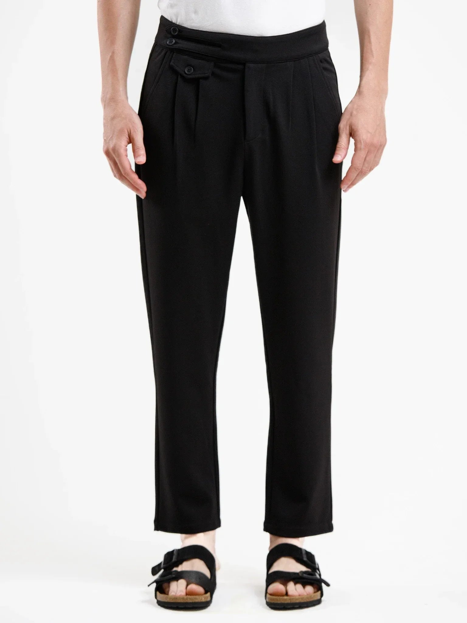 Mid Waist Trouser - Black