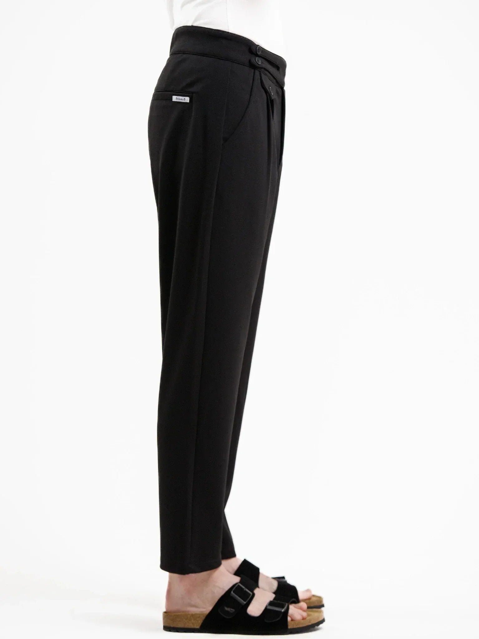 Mid Waist Trouser - Black