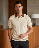 Plain Knit Polo - Cream view 3
