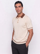 Plain Knit Polo - Cream view 4