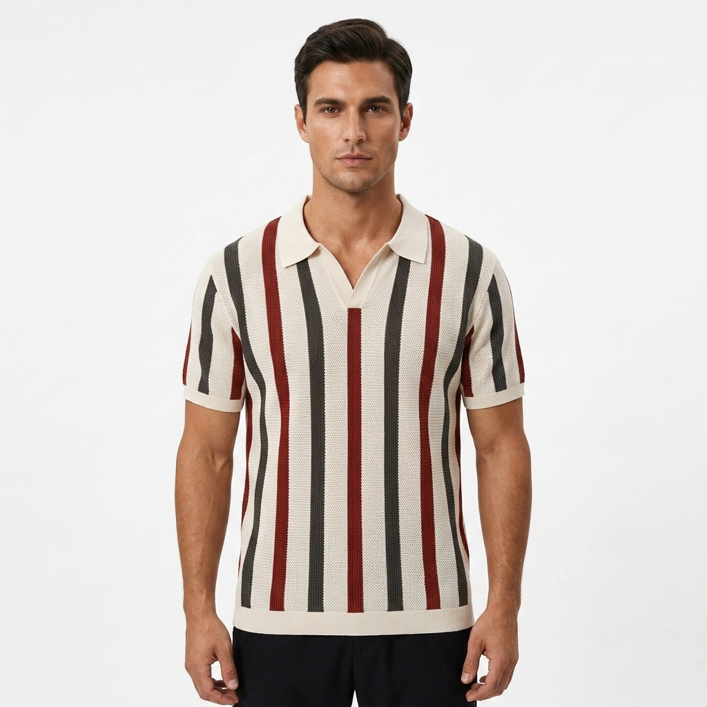 Vintage Stripe Knit Polo