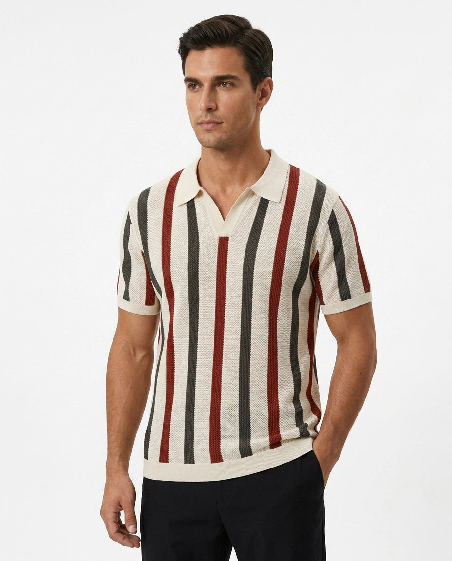 Vintage Stripe Knit Polo