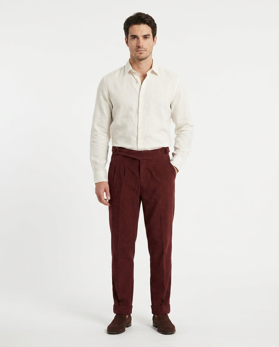 Verona Corduroy Pleated Trouser