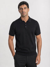 Classic Knit Polo, Black view 1