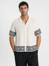 Granny-Square-Häkelshirt, Weiß view 5