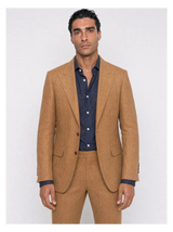 Linen Blazer, Cognac view 1
