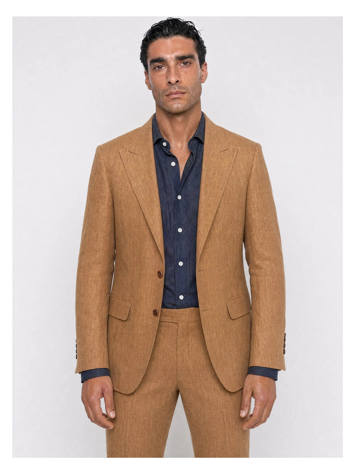 Linen Blazer, Cognac