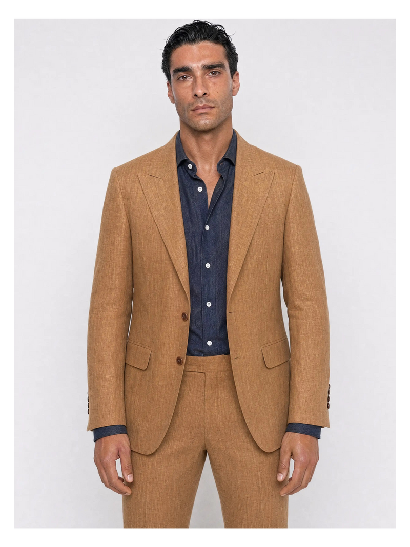 Linen Blazer, Cognac