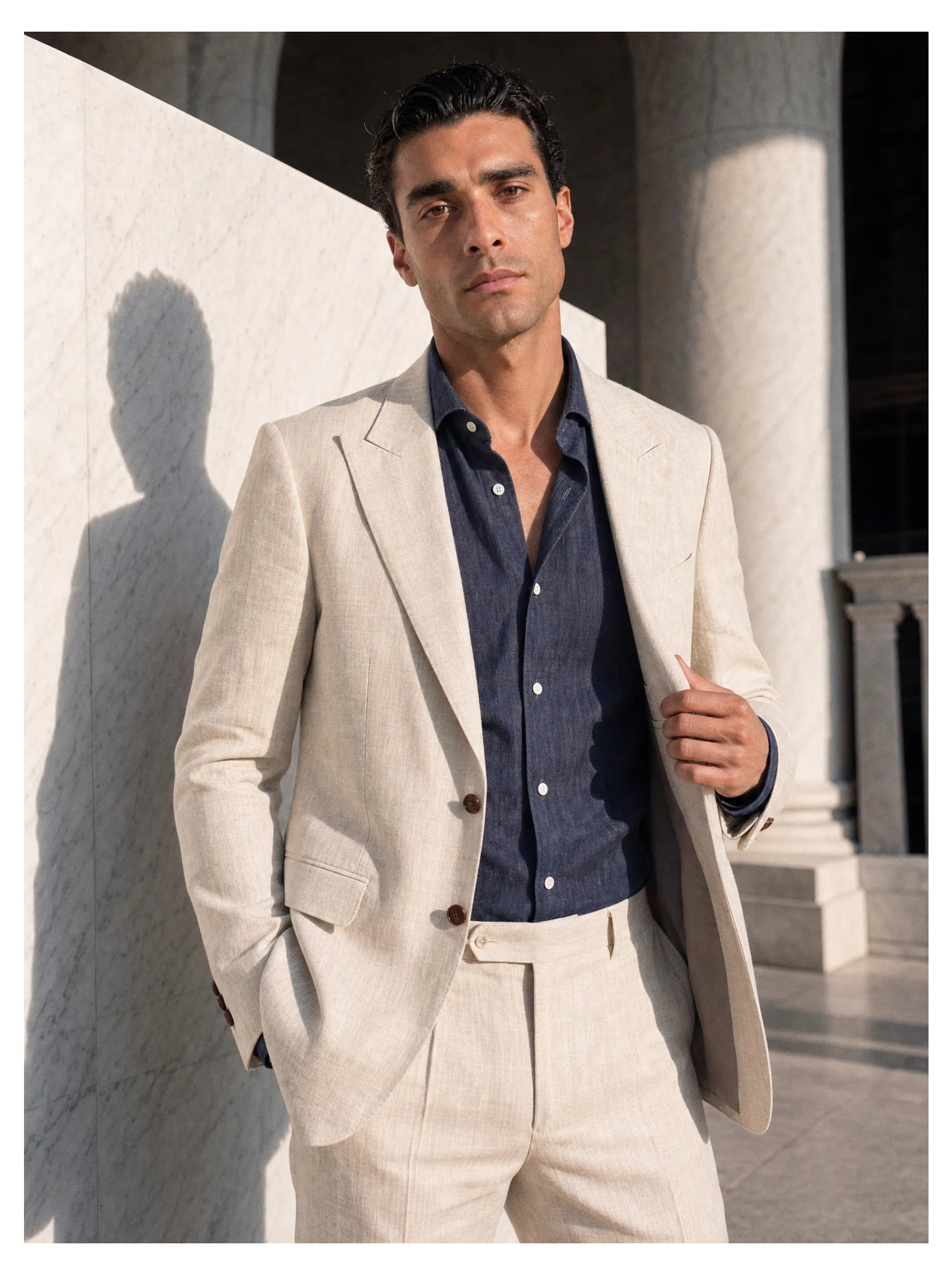 Linen Blazer, Natural