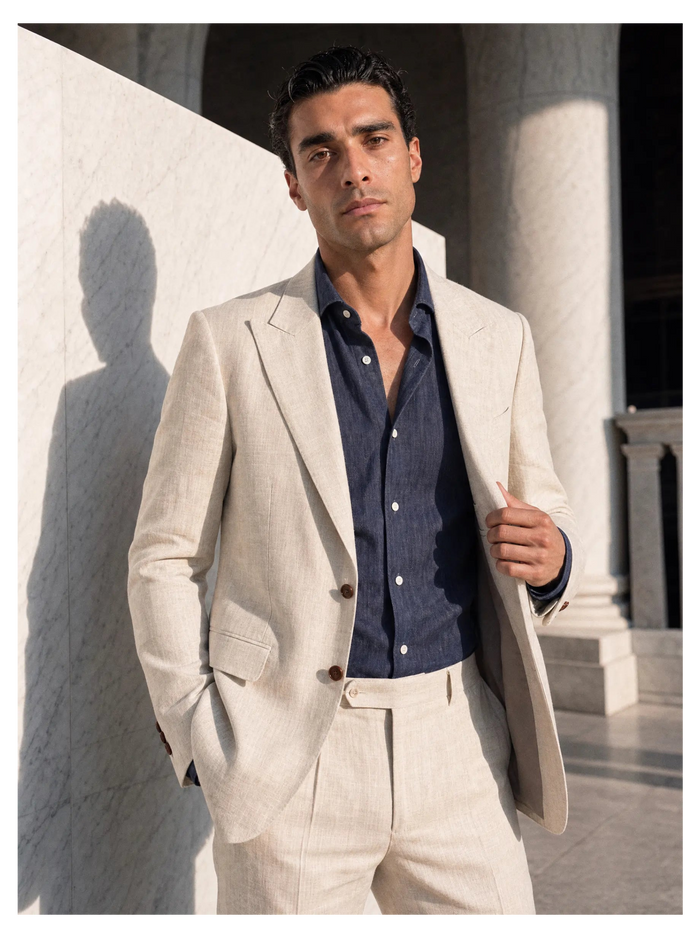 Linen Blazer, Natural
