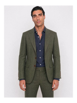 Linen Blazer, Olive view 1