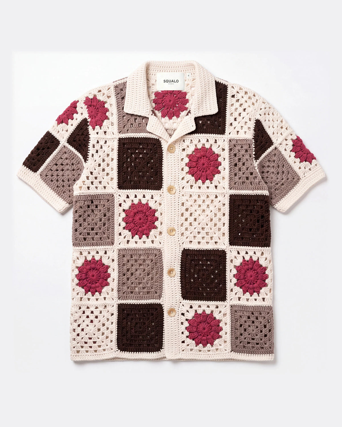 Vernazza Granny-Square Crochet Shirt - White