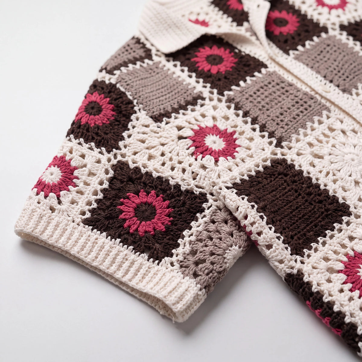 Vernazza Granny-Square Crochet Shirt - White