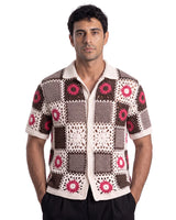 Vernazza Granny-Square Crochet Shirt - White view 1