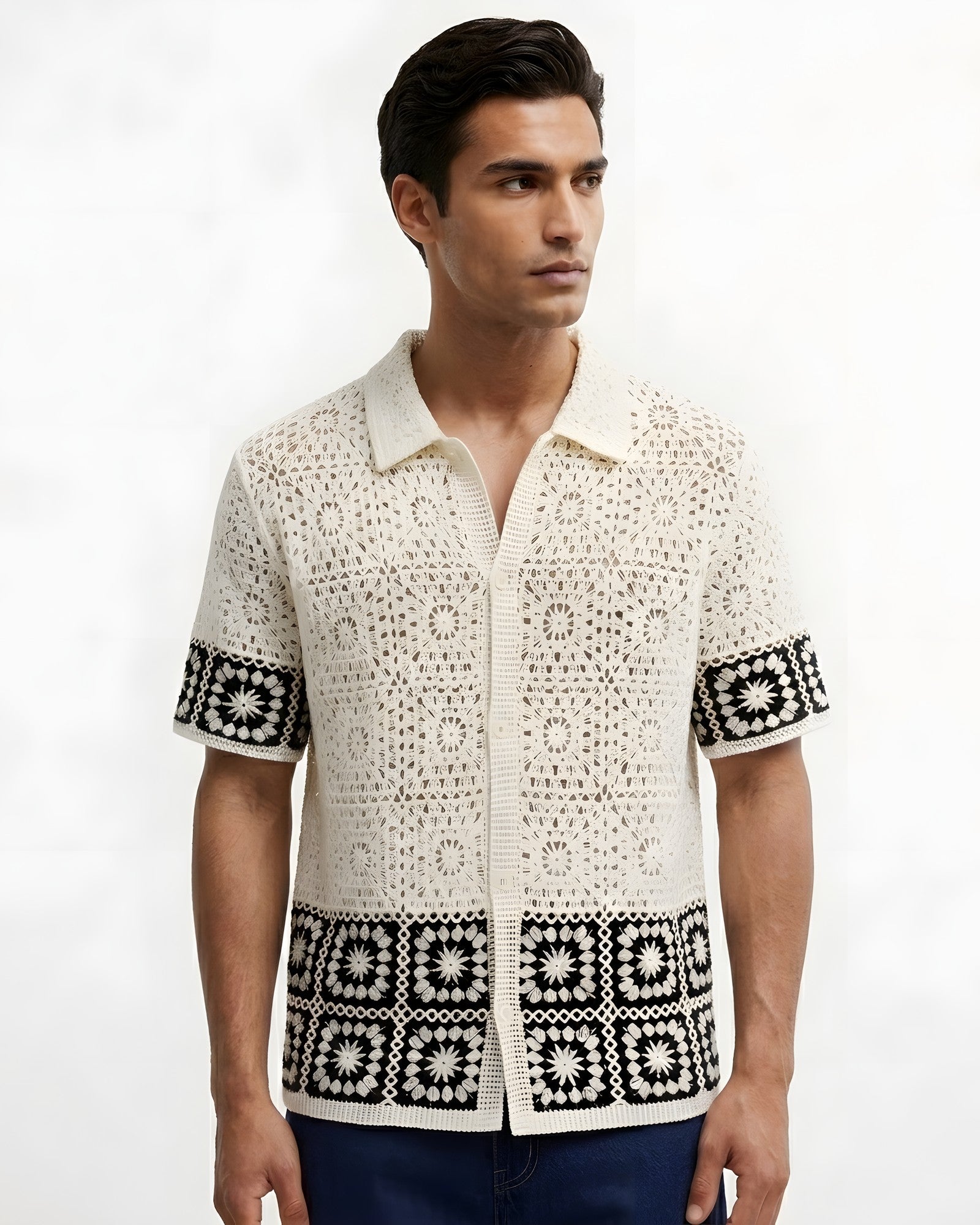 Ostuni Pointelle Crochet Shirt