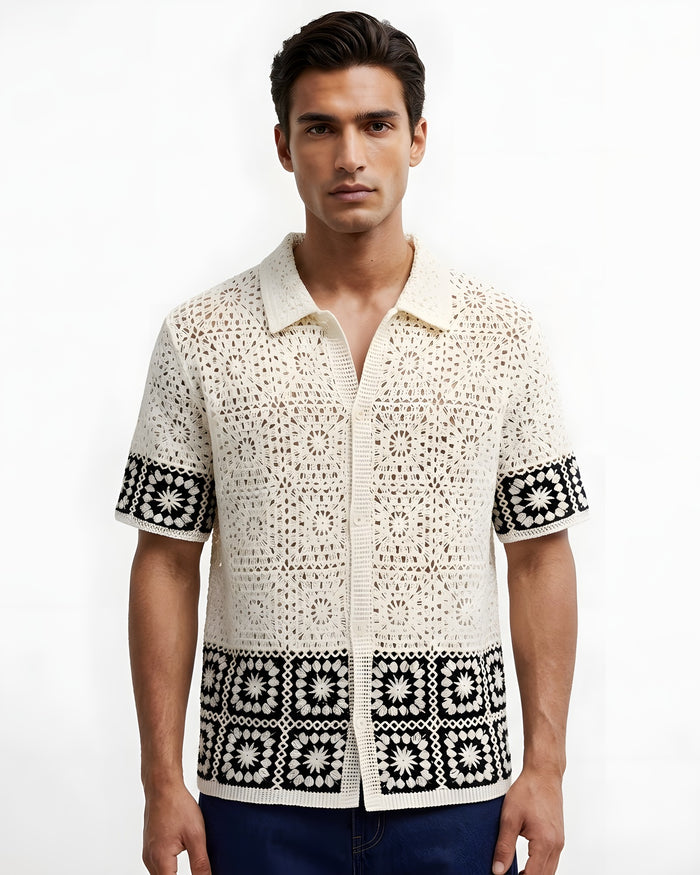 Ostuni Pointelle Crochet Shirt