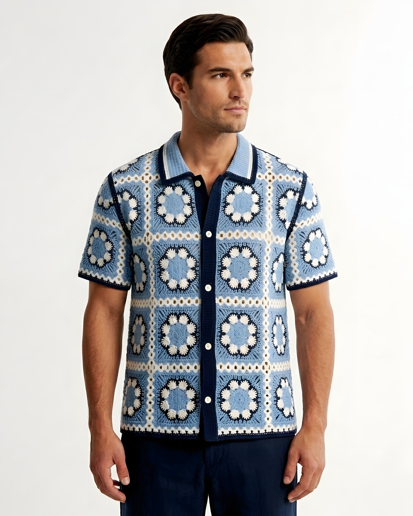 Procida Granny-Square Knit Polo