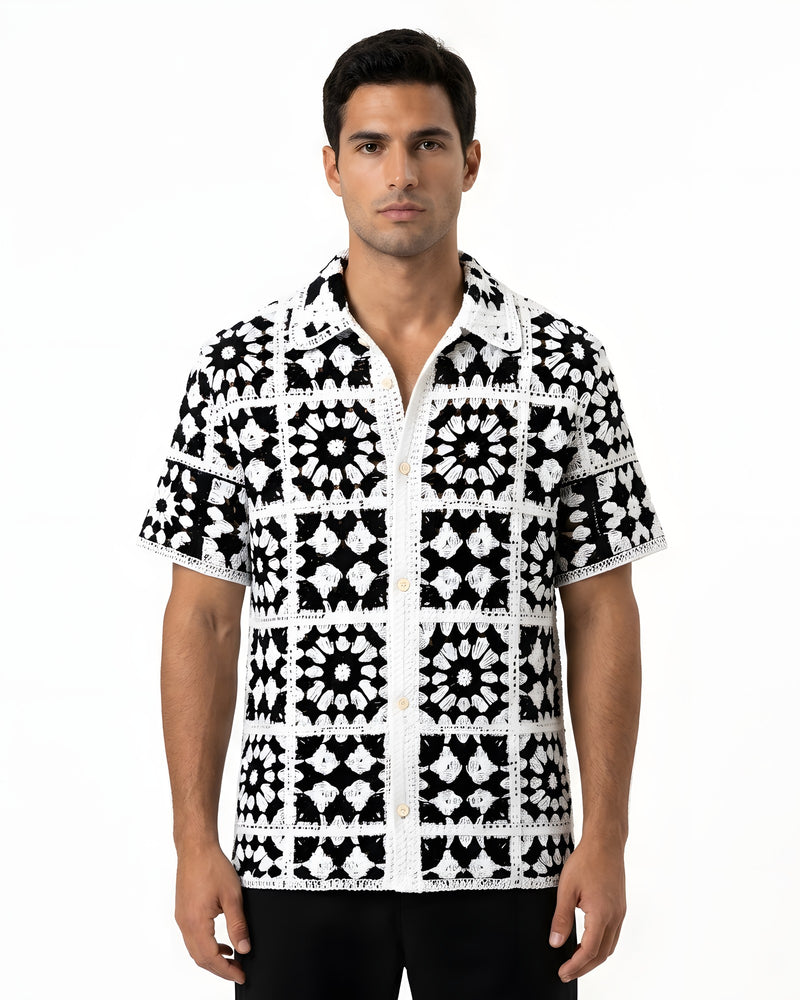Vernazza Granny-Square Crochet Shirt