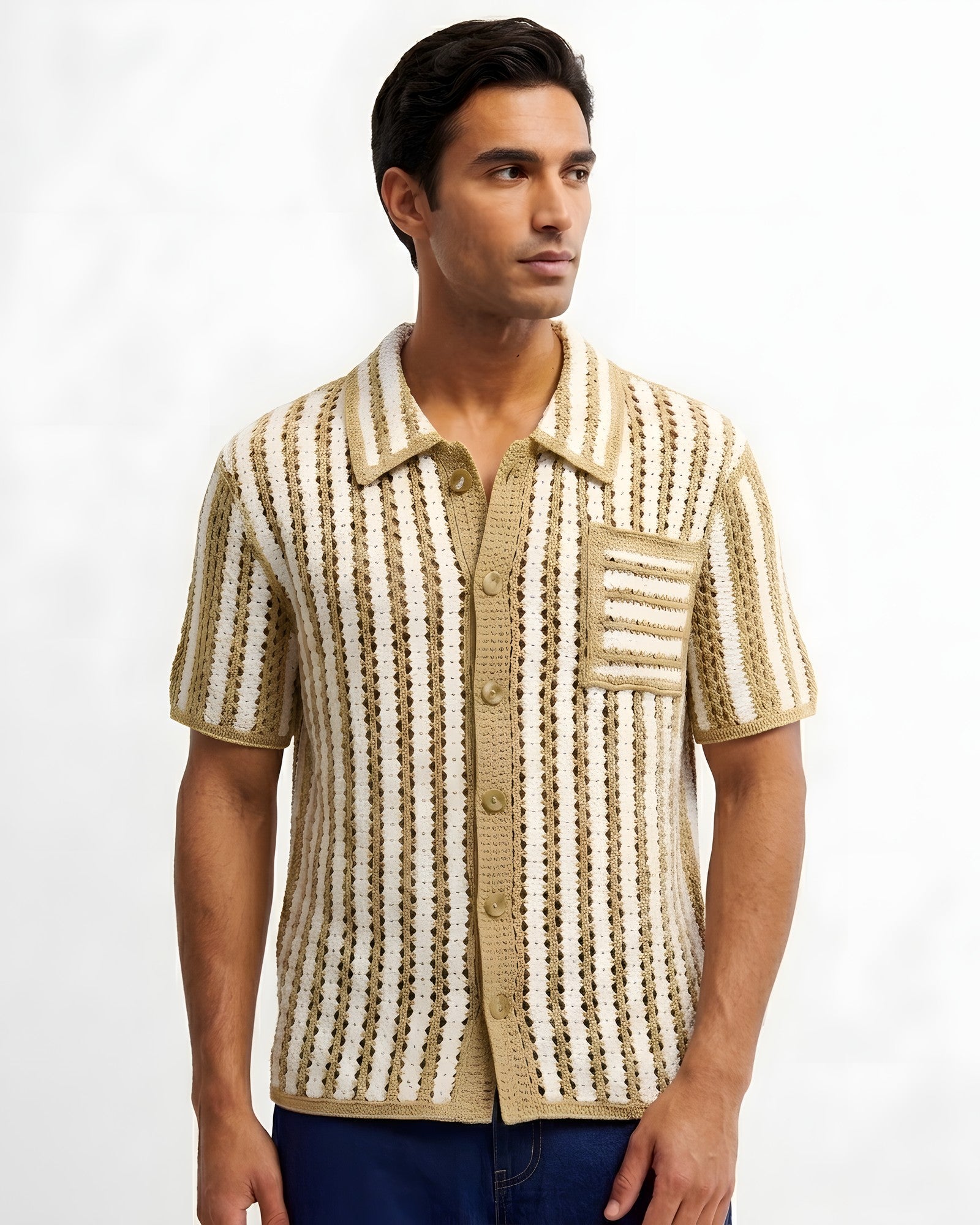 Amalfi Open-Knit Striped Shirt