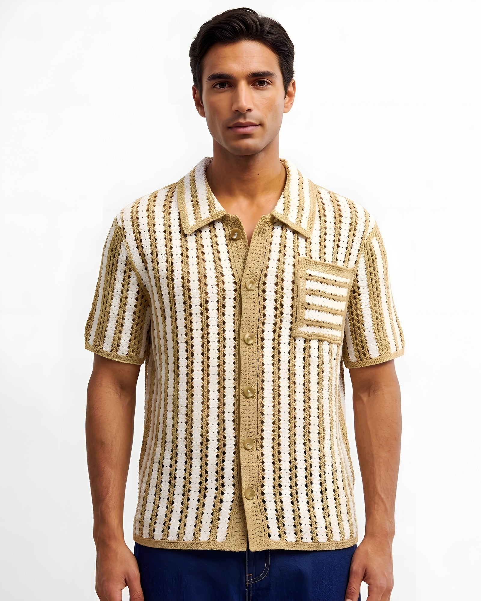 Amalfi Open-Knit Striped Shirt