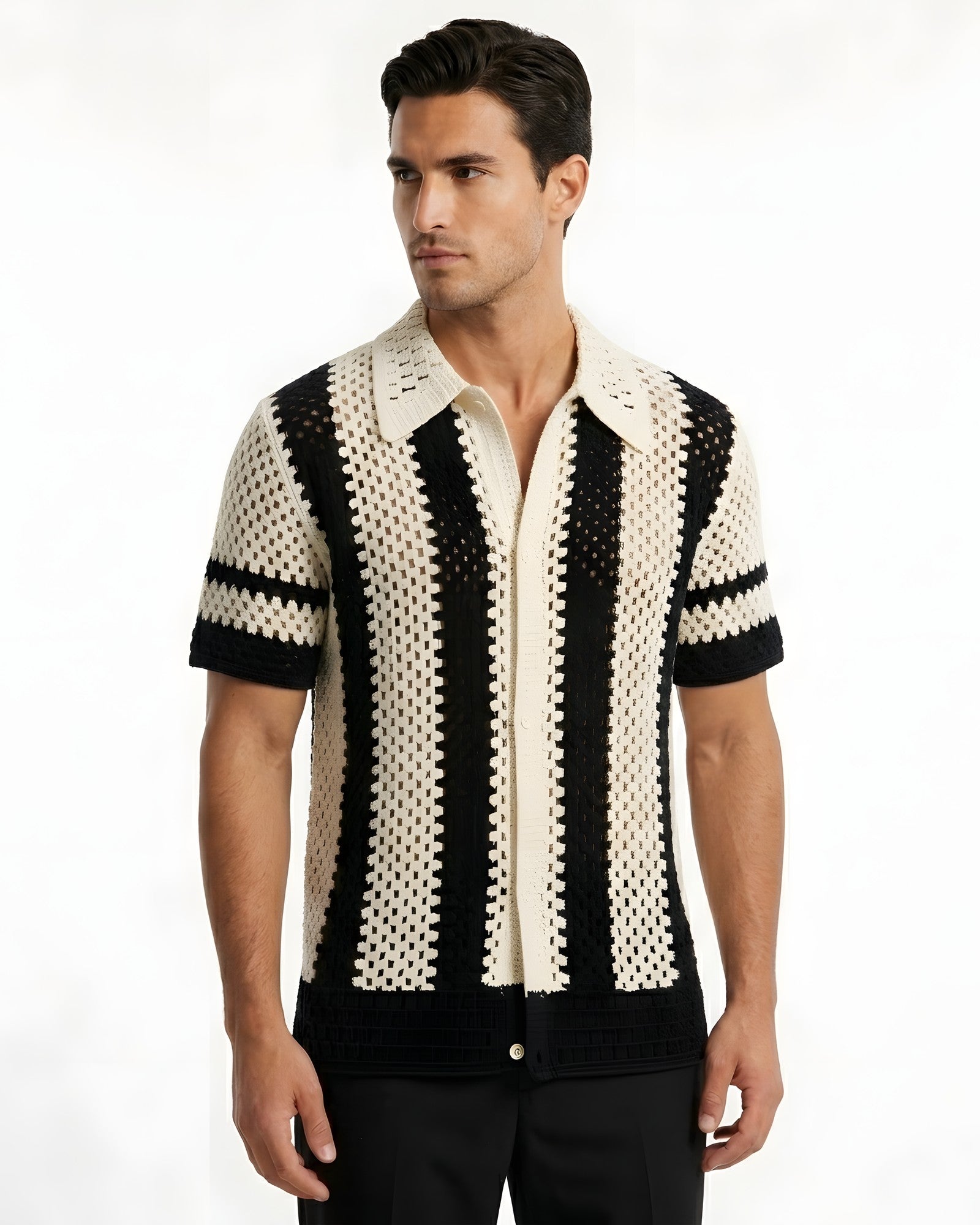 Taormina Crochet Stripe Shirt
