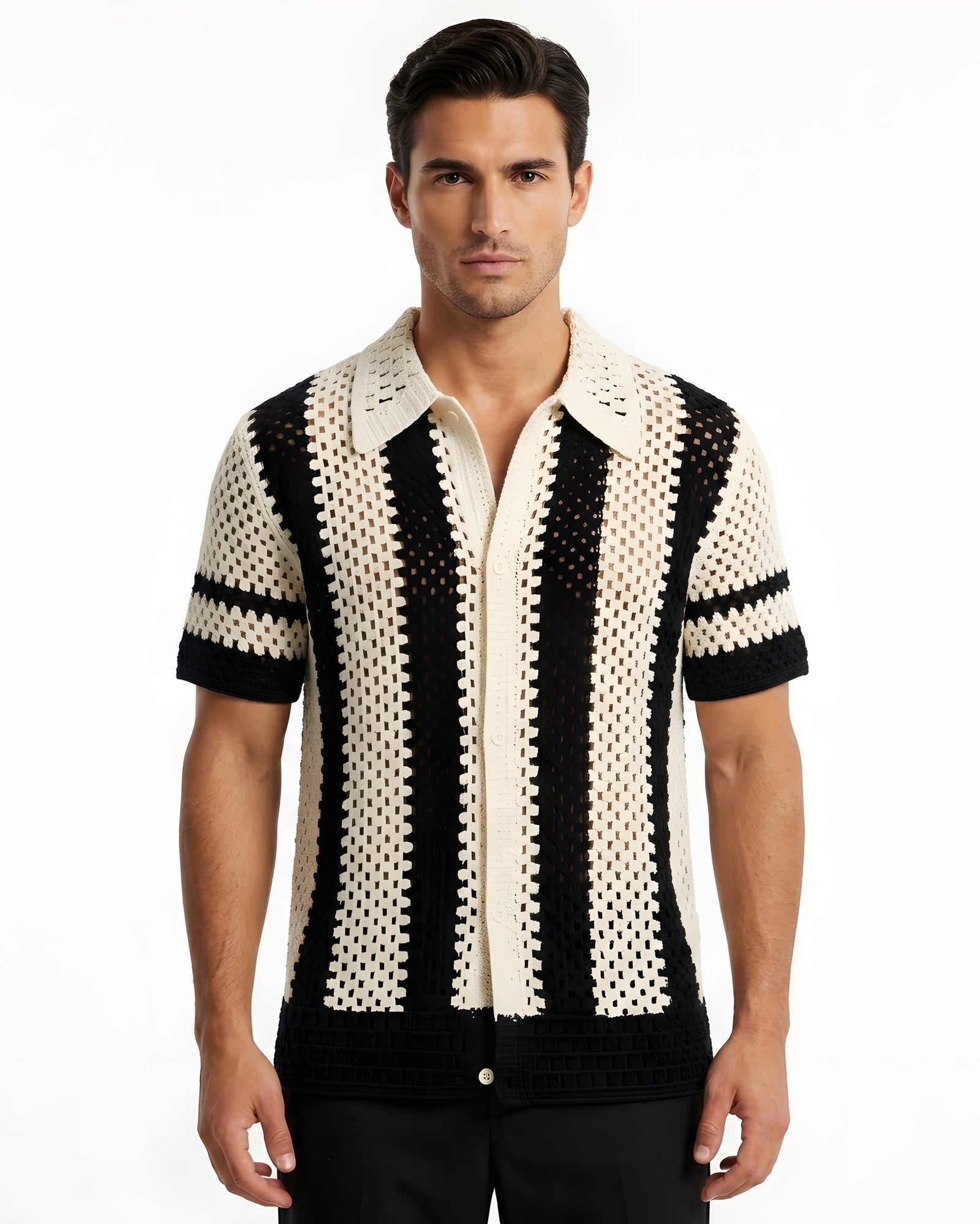 Taormina Crochet Stripe Shirt