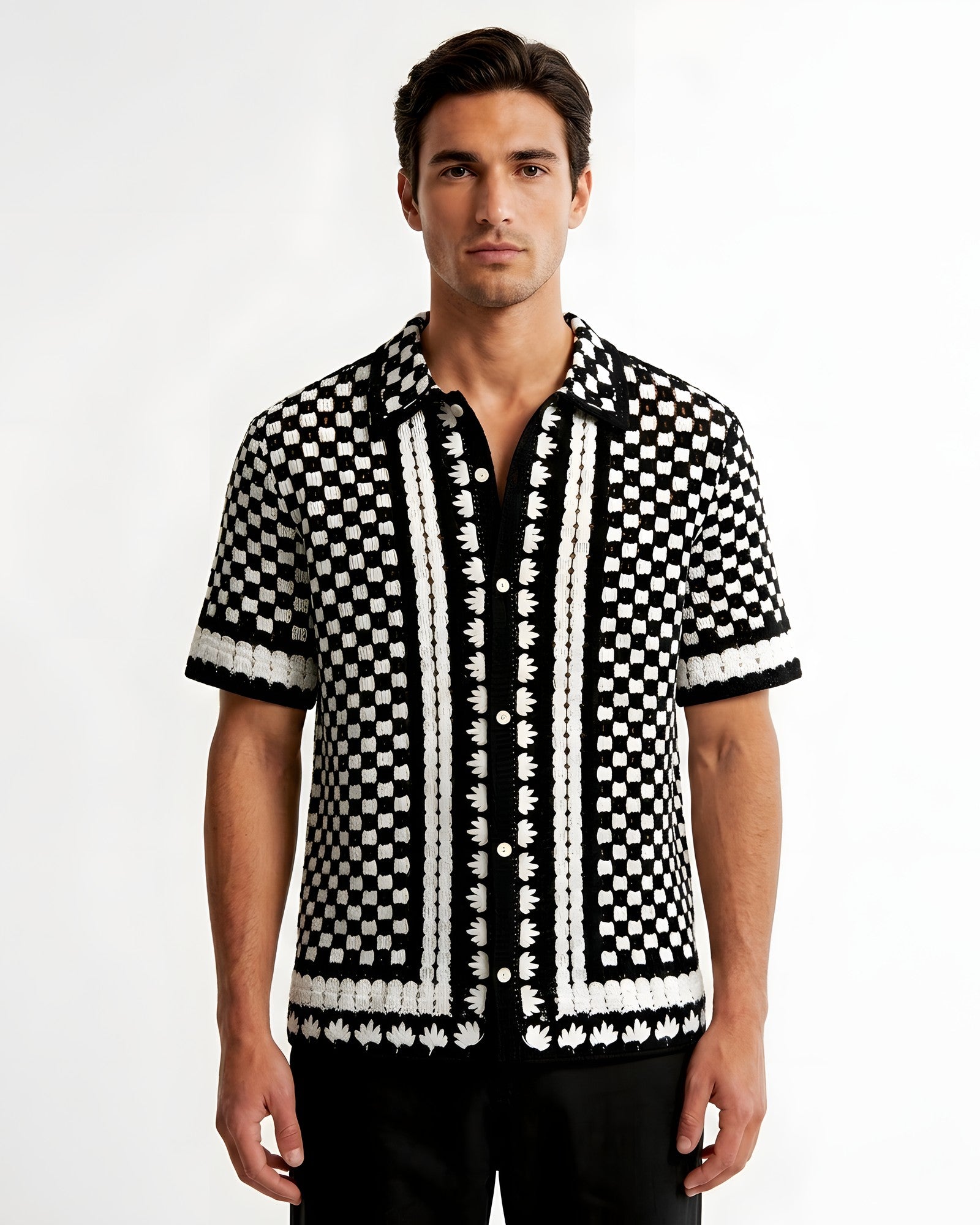 Lido Checkerboard Crochet Shirt