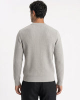 Bergamo Ribbed Three-Button Knit Henley - Beige view 3