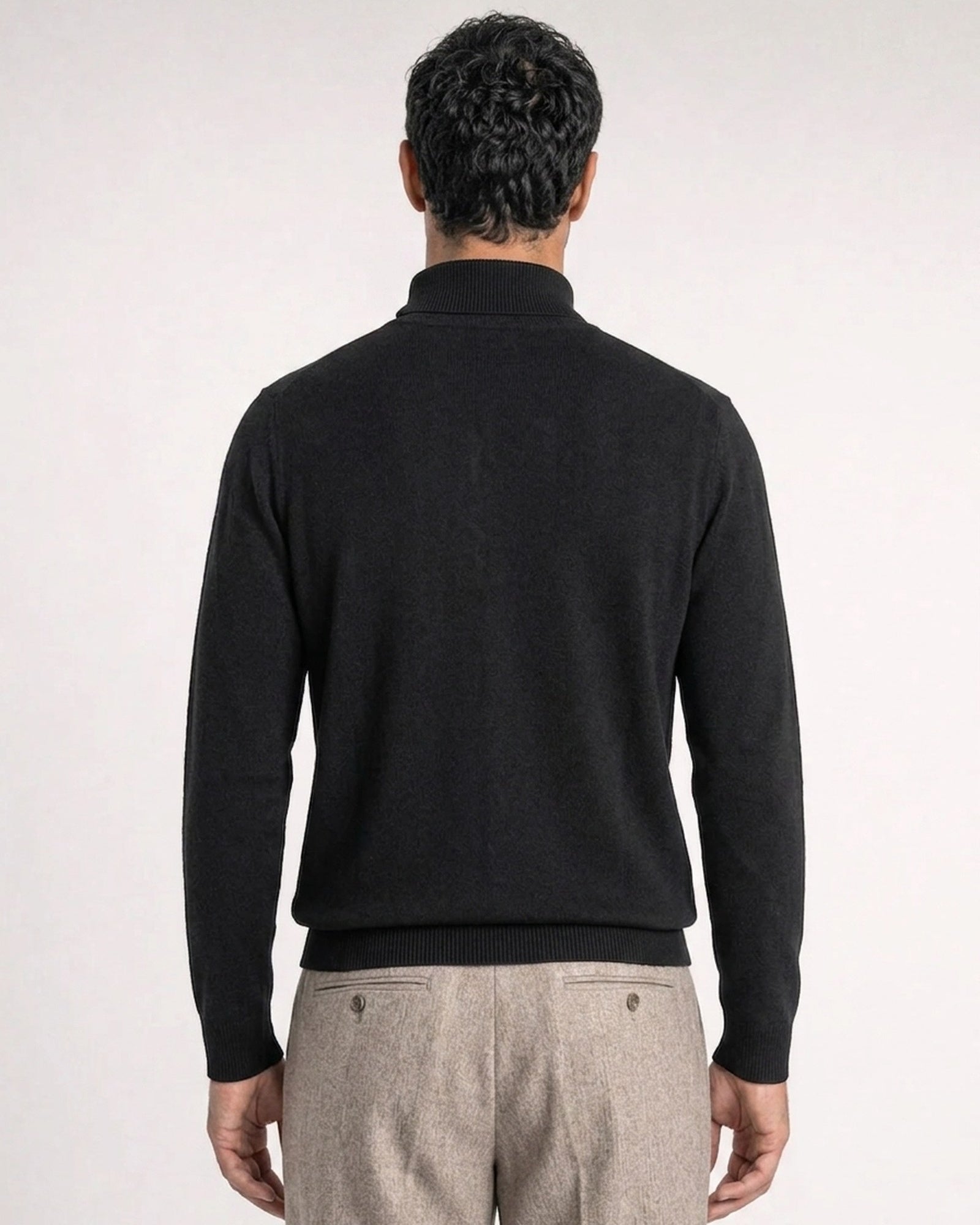 Milano Fine-Gauge Knit Turtleneck - Black