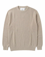 Verona Ribbed Mid-Weight Knit Crew - Beige view 4