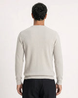 Verona Ribbed Mid-Weight Knit Crew - Beige view 3