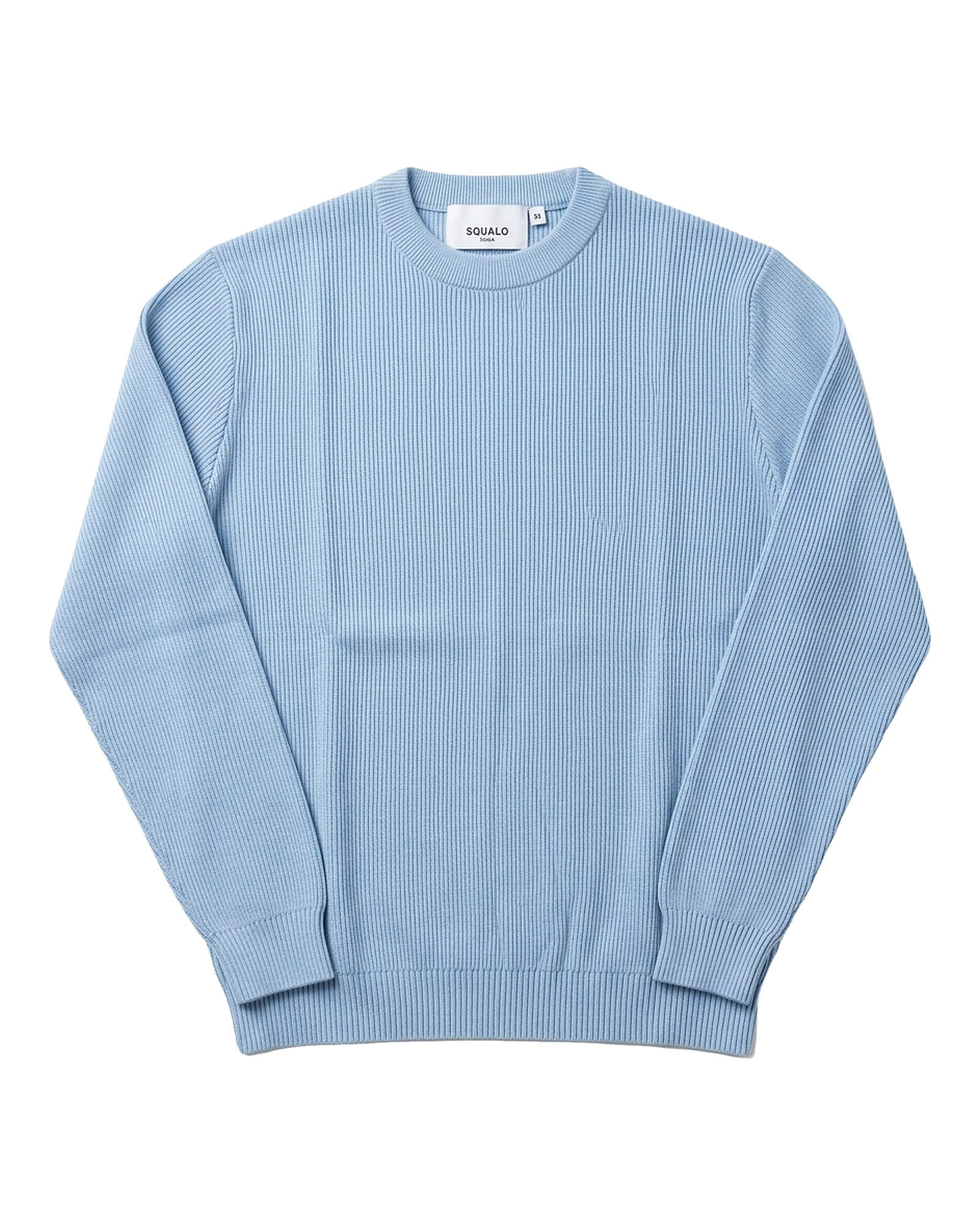 Verona Ribbed Mid-Weight Knit Crew - Powder Blue