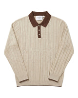 Portofino Tipped Contrast-Collar Knit Polo - Cream view 4