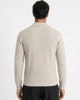 Bellagio Ribbed Button-Front Knit Cardigan - Cream view 3