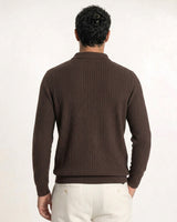 Bellagio Ribbed Button-Front Knit Cardigan - Espresso view 3