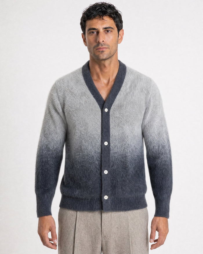 Cortina Brushed Ombre Knit Cardigan - Charcoal