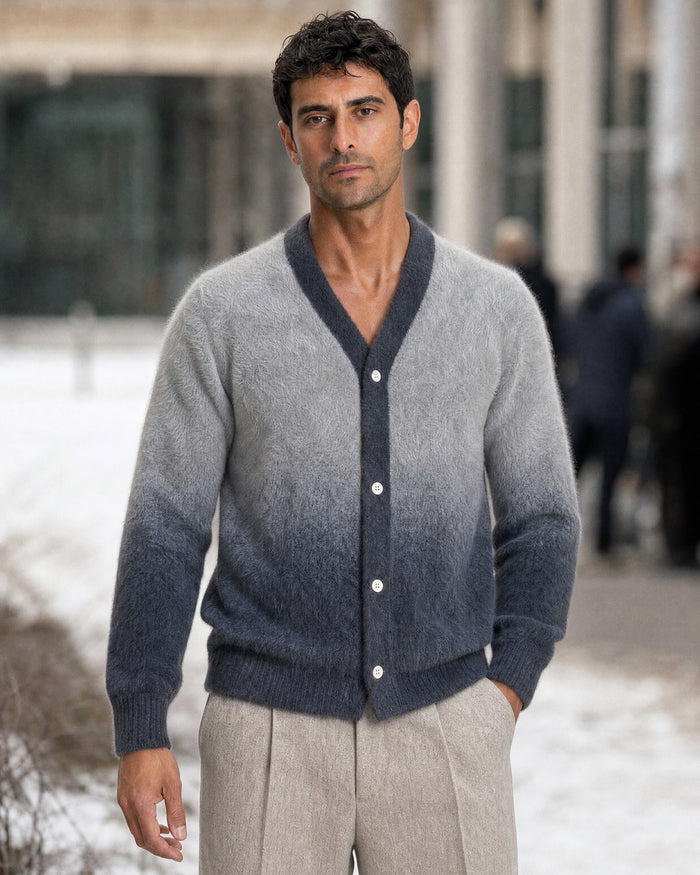 Cortina Brushed Ombre Knit Cardigan - Charcoal