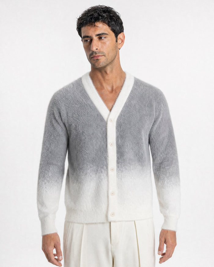 Cortina Brushed Ombre Knit Cardigan - Grey