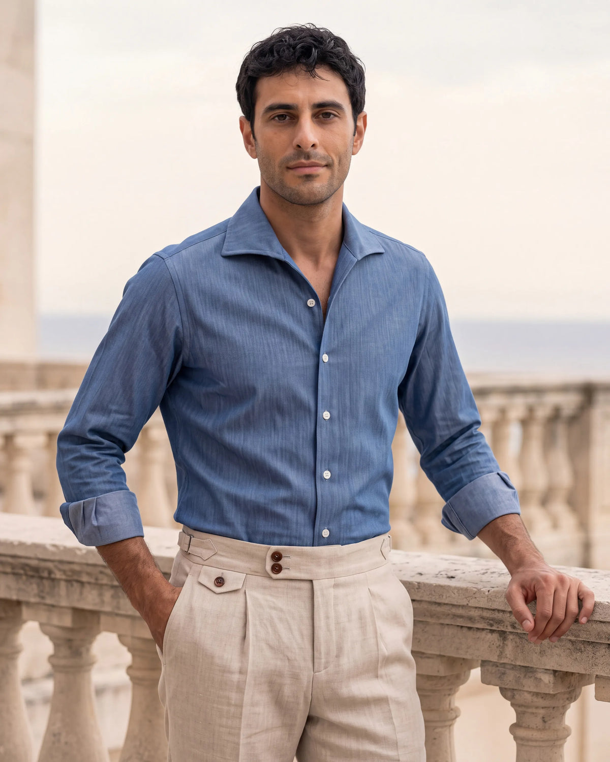 Chambray Shirt, Light Blue