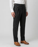 Linen Gurkha Trouser - Charcoal view 3