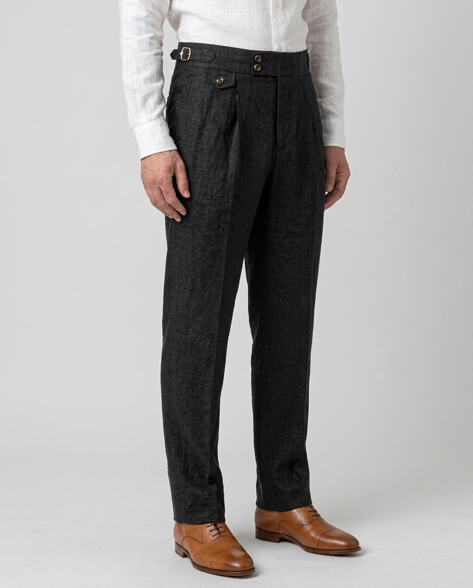 Linen Gurkha Trouser - Charcoal