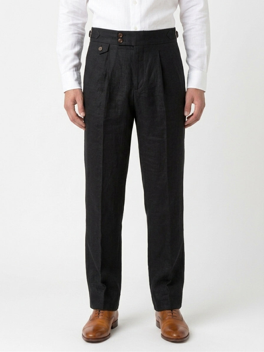 Linen Gurkha Trouser - Charcoal