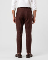 Pleated Linen Trouser - Chocolate view 2