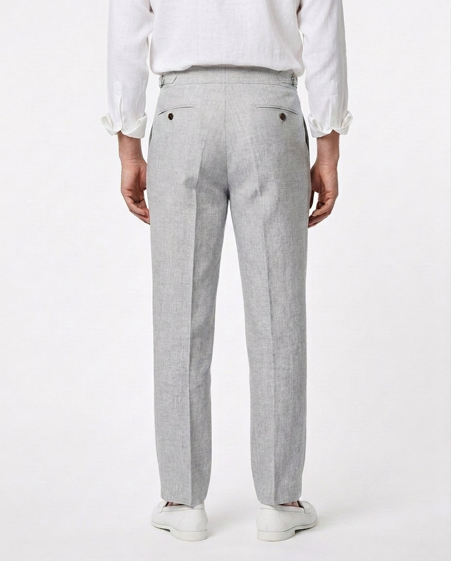 Linen Gurkha Trouser - Light Grey