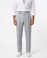 Linen Gurkha Trouser - Light Grey view 1