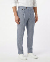 Linen Gurkha Trouser - Blue view 3