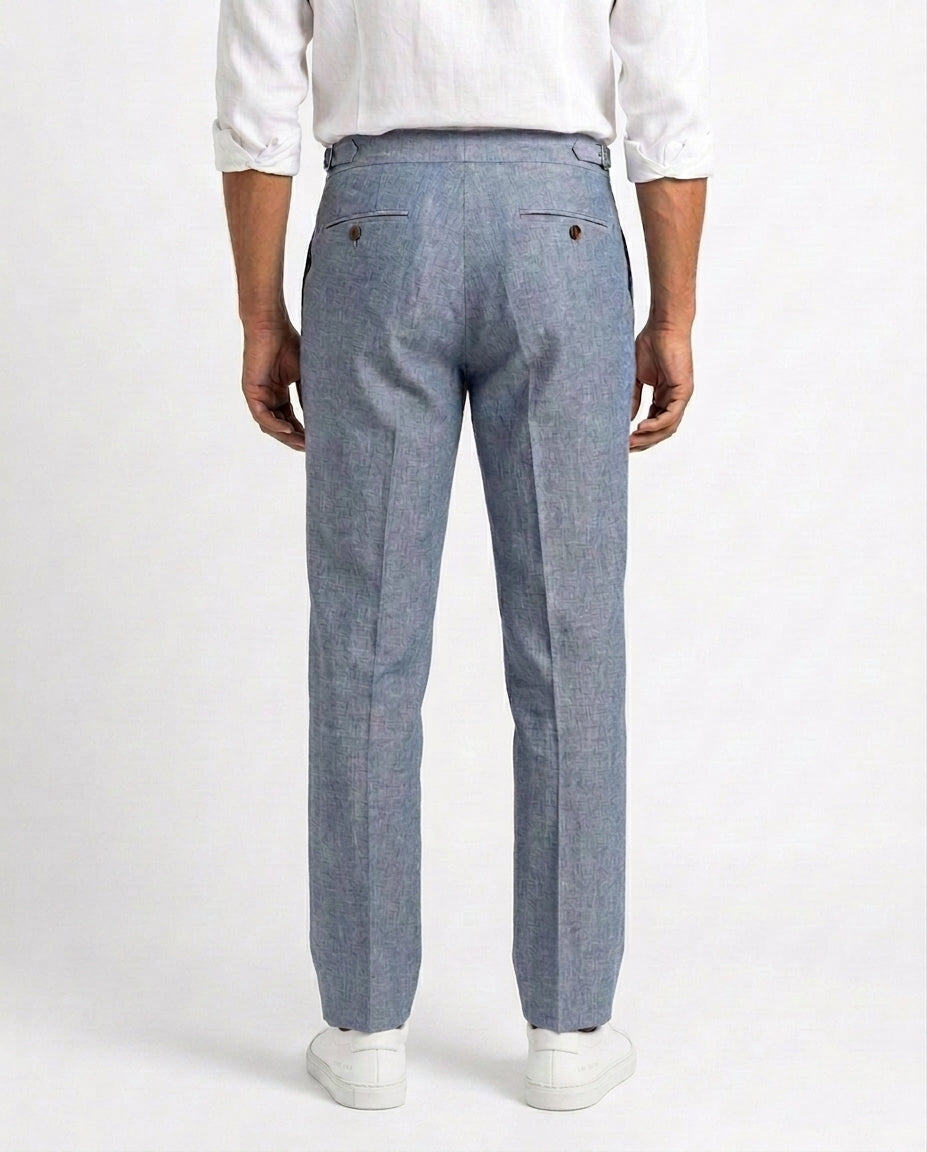 Linen Gurkha Trouser - Blue