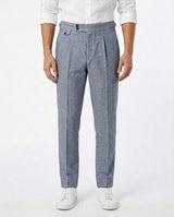 Linen Gurkha Trouser - Blue view 1