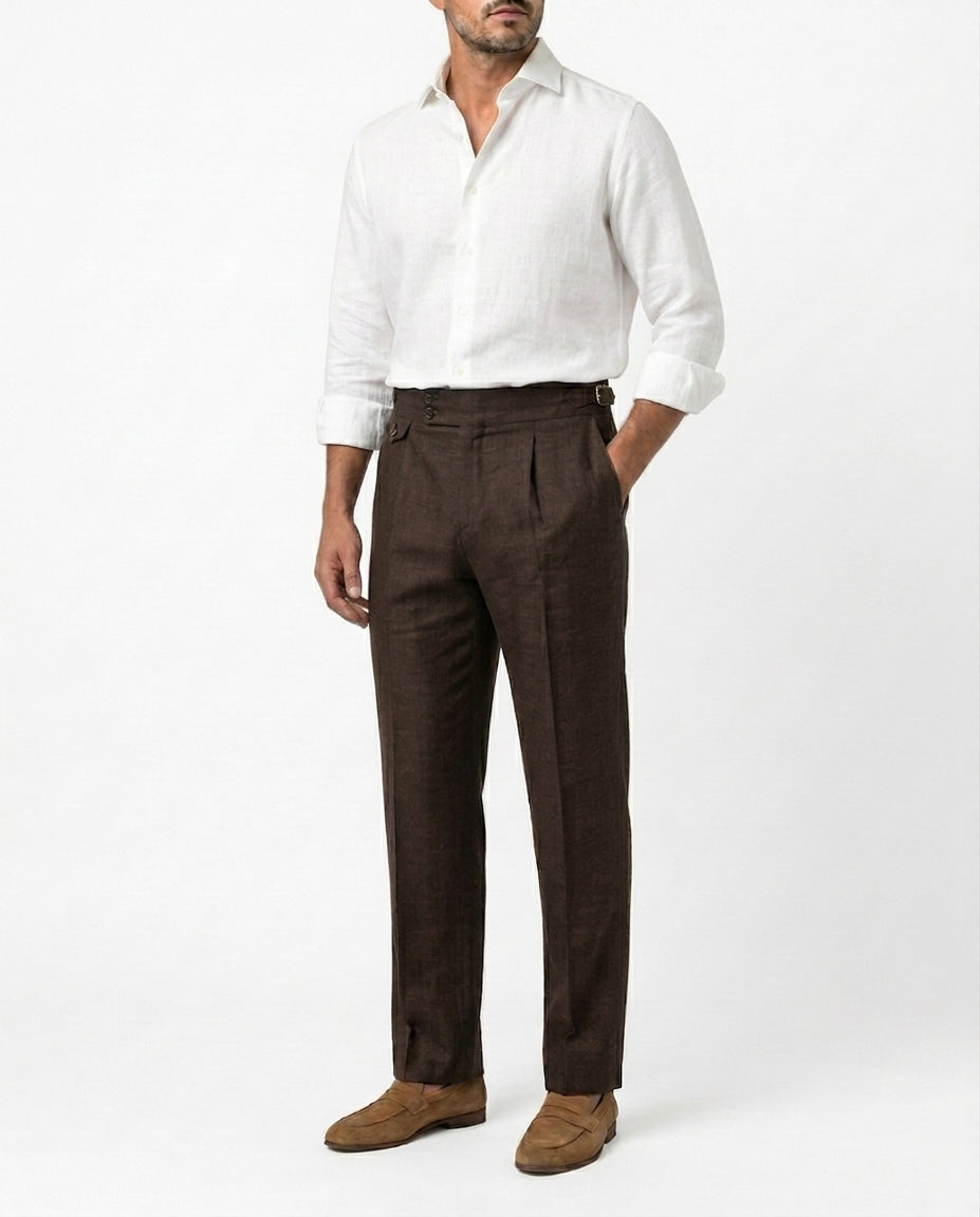 Linen Gurkha Trouser - Brown